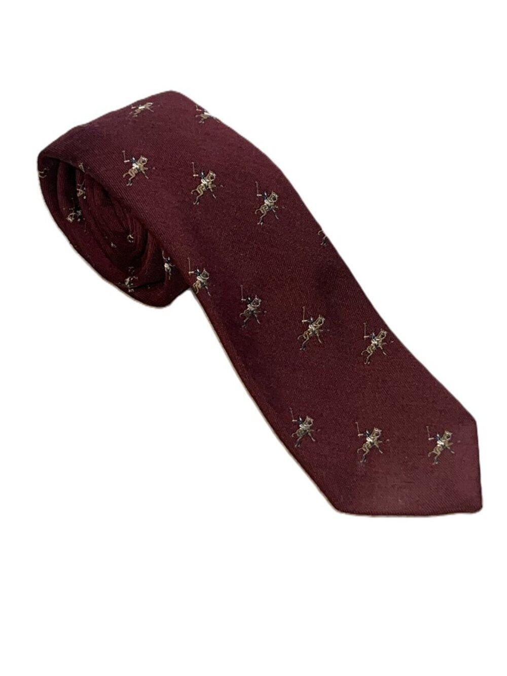 VTG Preppy Ivy League-vibe Robert Talbott Necktie Equestrian Polo Player Pattern